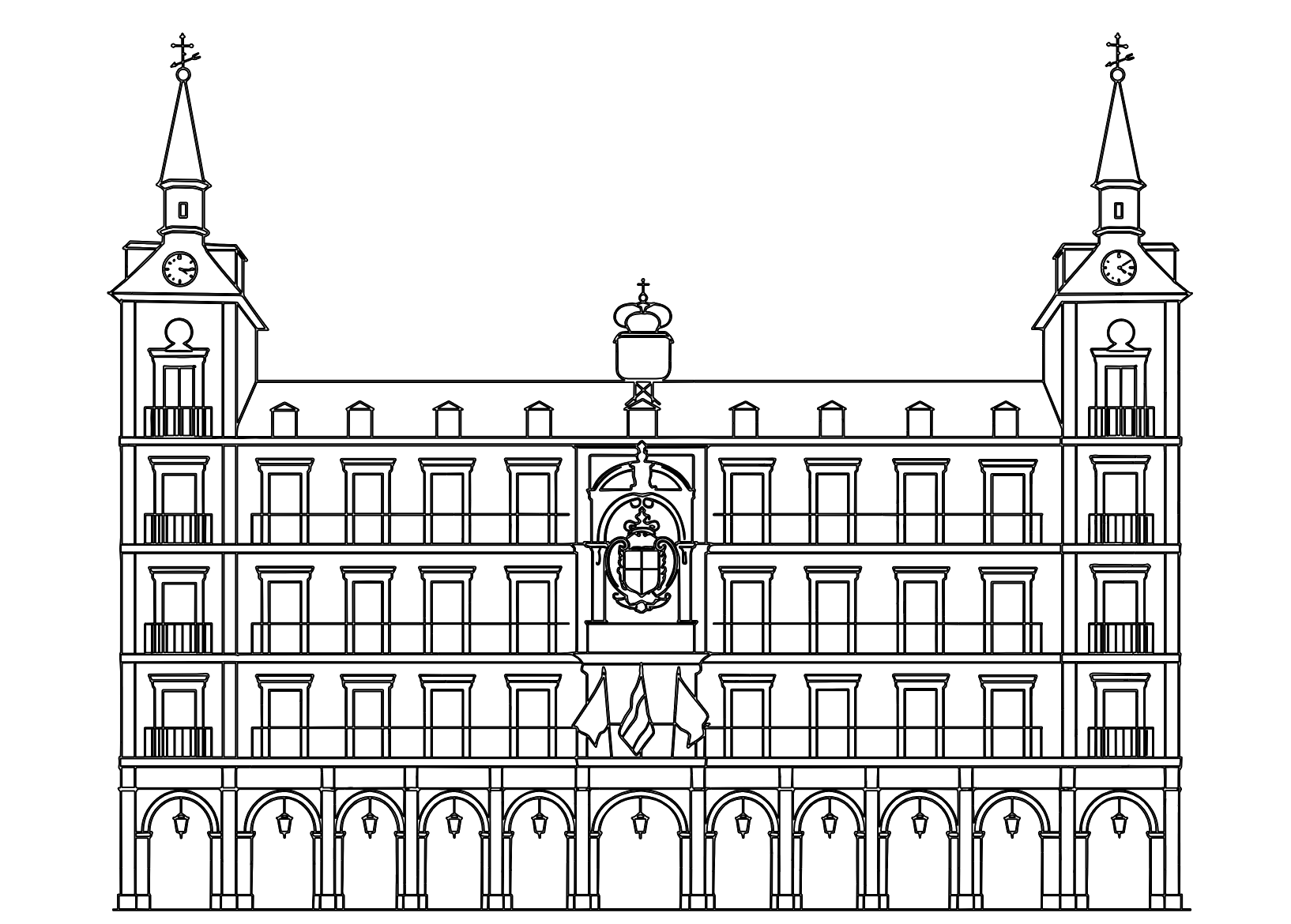 Ilustración Plaza Mayor Madrid
